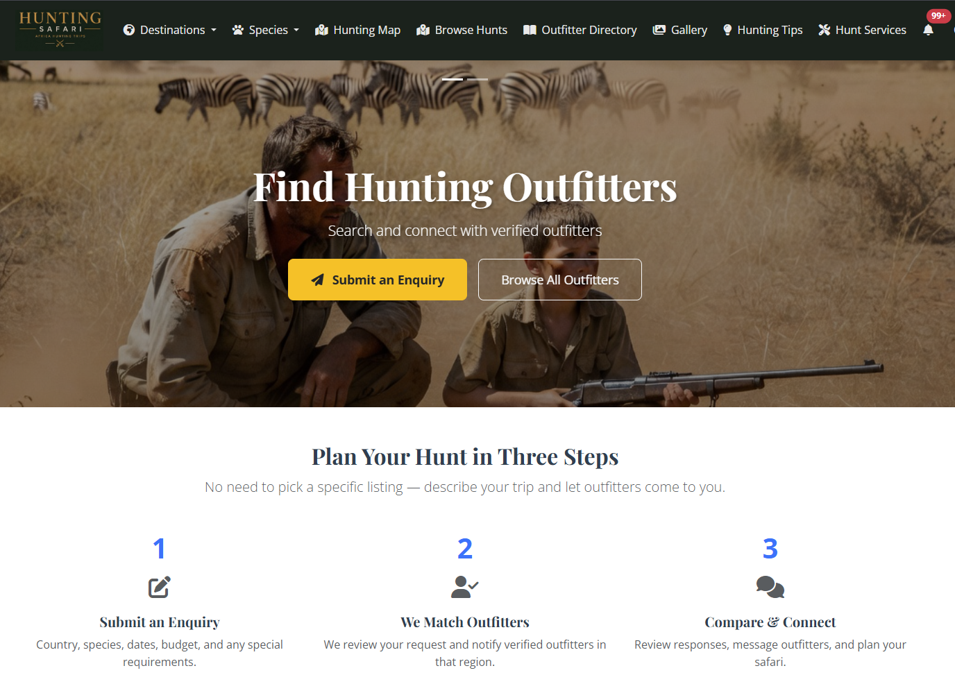 Outfitter and hunter in the field