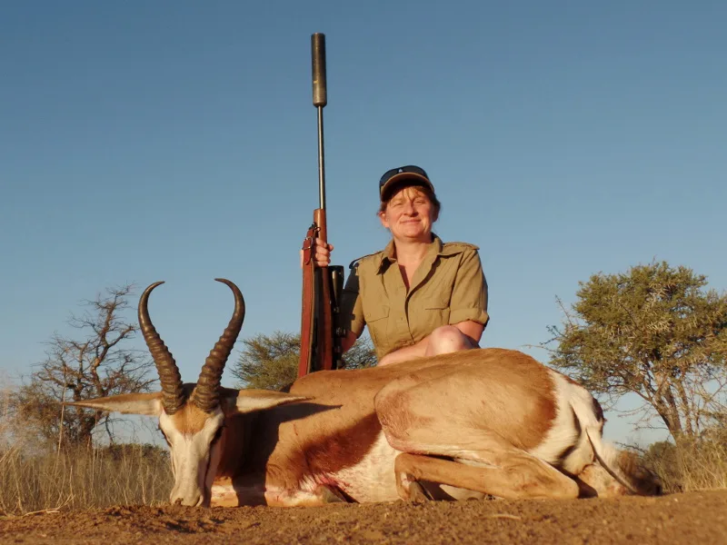 Successful hunter with springbok