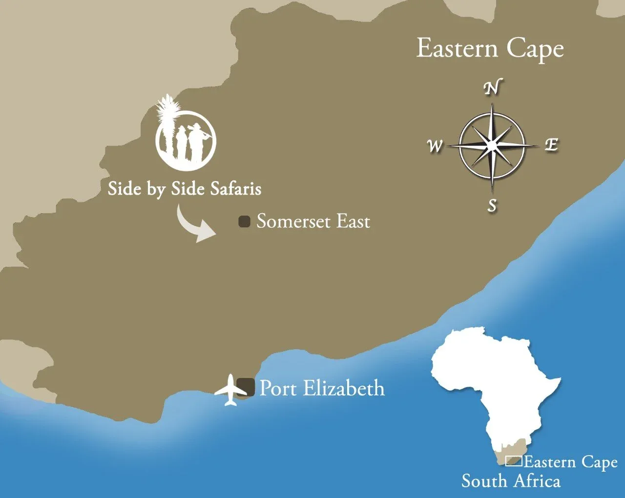 Map of Side by Side Safaris