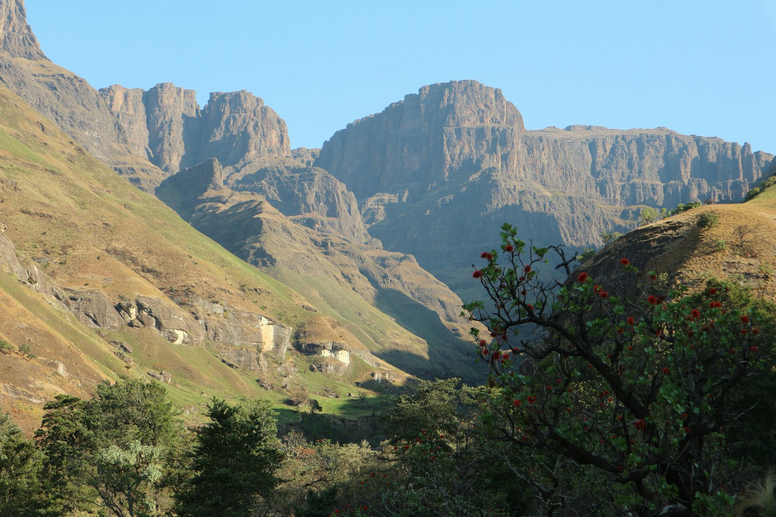 Drakensberg mountain range and valley in Mnweni, South Africa